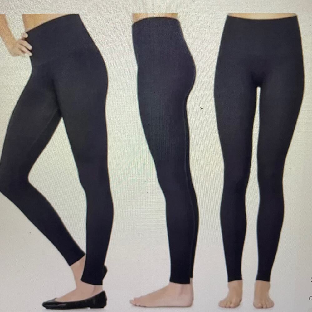 Love your Assets Spanx High Waisted Seamless Shaping Blue Demin Wash Leggings XL